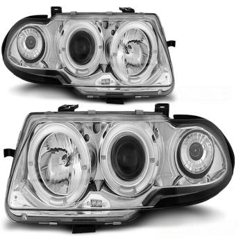 Scheinwerfer Angel Eyes für Opel Astra F Bj. 91-94 Chrom