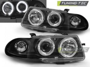 Scheinwerfer Angel Eyes für Opel Astra F Bj. 94-98 Schwarz