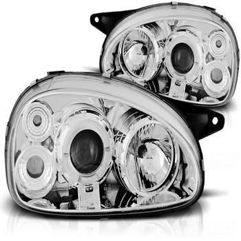 Scheinwerfer Angel Eyes für Opel Corsa B Bj. 93-00 Chrom