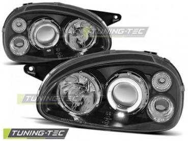 Scheinwerfer Angel Eyes für Opel Corsa B Bj. 93-00 Schwarz