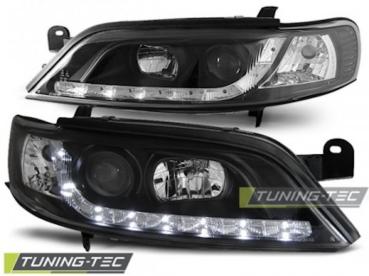 Scheinwerfer LED Tagfahrlicht Optik für Opel Vectra B Bj. 95-98 Schwarz