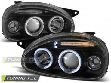 Scheinwerfer Angel Eyes für Opel Corsa B Bj. 93-00 Schwarz