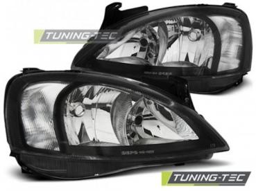 Scheinwerfer Klarglas für Opel Corsa C Bj. 00-06 Schwarz