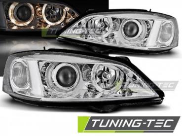 Scheinwerfer Angel Eyes für Opel Astra G Bj. 98-05 Chrom