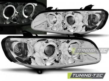 Scheinwerfer Angel Eyes für Opel Omega B Bj. 94-99 Chrom