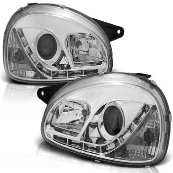 Scheinwerfer LED Tagfahrlicht für Opel Corsa B Bj. 93-00 Chrom