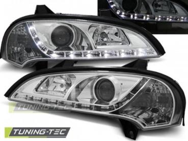 Scheinwerfer LED Tagfahrlicht Optik für Opel Tigra A Bj. 94-00 Chrom