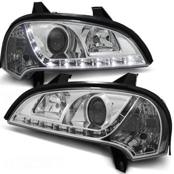 Scheinwerfer LED Tagfahrlicht Optik für Opel Tigra A Bj. 94-00 Chrom