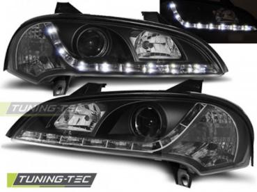 Scheinwerfer LED Tagfahrlicht Optik für Opel Tigra A Bj. 94-00 Schwarz