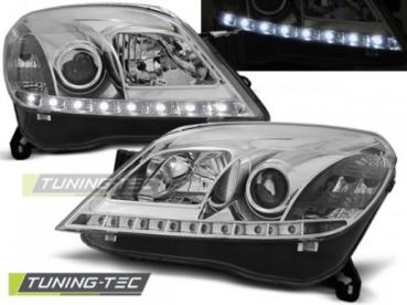 Scheinwerfer LED Tagfahrlicht Optik für Opel Astra H Bj. 04-09 Chrom