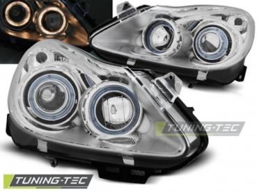 Scheinwerfer Angel Eyes für Opel Corsa D Bj. 06-11 Chrom