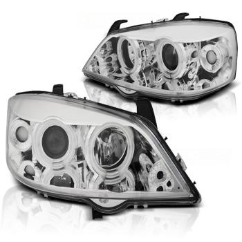 Scheinwerfer CCFL Angel Eyes für Opel Astra G Bj. 98-05 Chrom