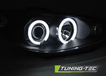 Scheinwerfer CCFL Angel Eyes für Peugeot 206 Bj. 98-06 Schwarz