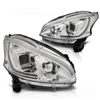 Scheinwerfer LED Tagfahrlicht Optik für Peugeot 208 Bj. 12-15 Chrom LTI