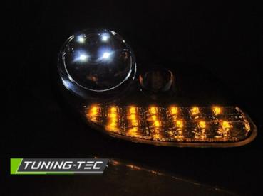 Scheinwerfer LED Tagfahrlicht Optik für Porsche Boxster 986 / 911 996 Chrom