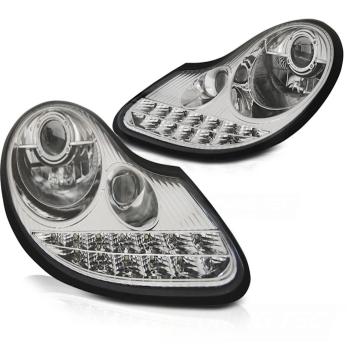 Scheinwerfer LED Tagfahrlicht Optik für Porsche Boxster 986 / 911 996 Chrom