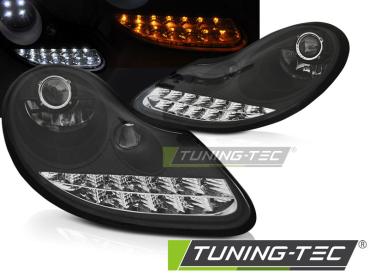 Scheinwerfer LED Tagfahrlicht Optik für Porsche Boxster 986 / 911 996 Schwarz