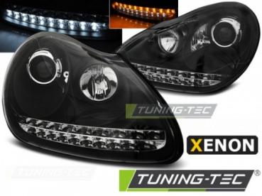 Xenon Scheinwerfer LED Tagfahrlicht Optik für Porsche Cayenne 955 02-06 Schwarz