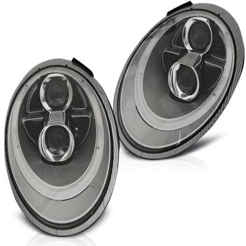 Xenon Scheinwerfer LED Tagfahrlicht Optik für Porsche 911 997 Bj. 04-08 Silber