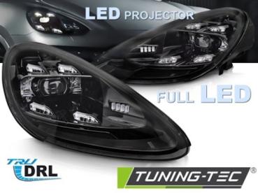 Voll LED Tagfahrlicht Scheinwerfer für Porsche Cayenne 92A 10-15 schwarz