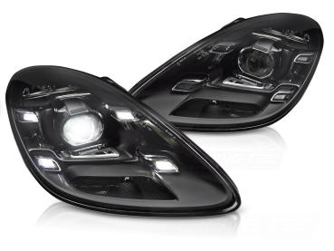 VOLL LED Tagfahrlicht Scheinwerfer Set für Porsche Boxster / Cayman 718 2016- schwarz