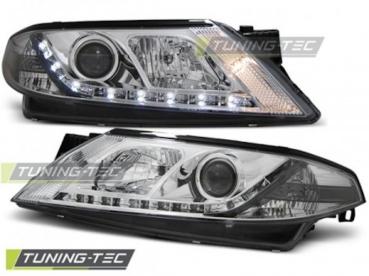Scheinwerfer LED Tagfahrlicht Optik für Renault Laguna 2 Bj. 01-05 Chrom