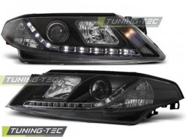 Scheinwerfer LED Tagfahrlicht Optik für Renault Laguna 2 Bj. 01-05 Schwarz