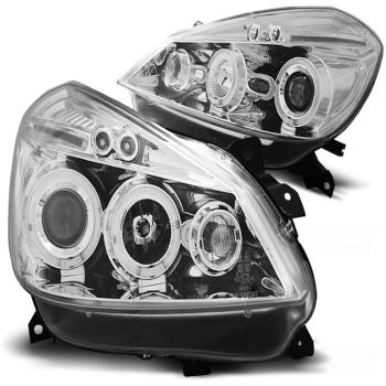 Scheinwerfer Angel Eyes für Renault Clio 3 Bj. 05-09 Chrom
