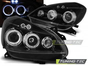 Scheinwerfer Angel Eyes für Renault Clio 3 Bj. 05-09 Schwarz