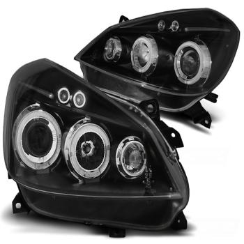 Scheinwerfer Angel Eyes für Renault Clio 3 Bj. 05-09 Schwarz