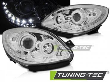 Scheinwerfer LED Tagfahrlicht Optik für Renault Twingo Bj. 07-11 Chrom