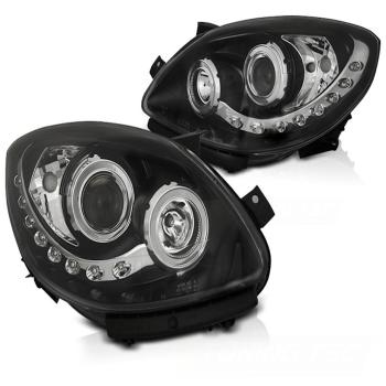 Scheinwerfer LED Tagfahrlicht Optik für Renault Twingo Bj. 07-11 Schwarz