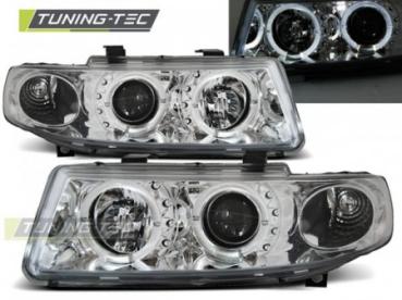 Scheinwerfer Angel Eyes für Seat Leon 1M / Toledo 1M Bj. 99-06 Chrom