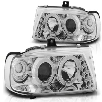 LED Angel Eyes Scheinwerfer für Seat Ibiza 6K / Cordoba 93-99 chrom