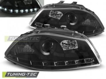Scheinwerfer LED Tagfahrlicht Optik für Seat Ibiza 6L / Cordoba 6L 02-09 Schwarz