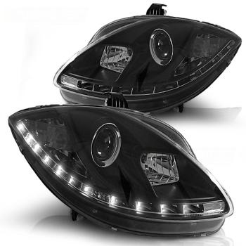 Scheinwerfer LED Tagfahrlicht Optik für Seat Leon 1P / Altea 5P 04-09 Schwarz