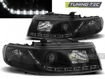 Scheinwerfer LED Tagfahrlicht Optik für Seat Leon 1M / Toledo 1M 99-06 Schwarz