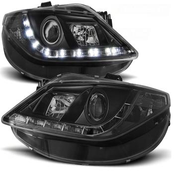 Scheinwerfer LED Tagfahrlicht Optik für Seat Ibiza 6J Bj. 08-12 Schwarz