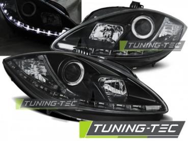 Scheinwerfer LED Tagfahrlicht Optik für Seat Leon 1P / Altea 5P 09-15 Schwarz