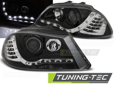 Scheinwerfer LED Tagfahrlicht Optik für Seat Ibiza 6L 02-09 Schwarz LED Blinker