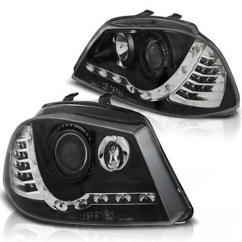 Scheinwerfer LED Tagfahrlicht Optik für Seat Ibiza 6L 02-09 Schwarz LED Blinker