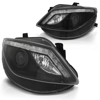 Scheinwerfer LED Tagfahrlicht Optik für Seat Ibiza 6J Bj. 08-12 Schwarz