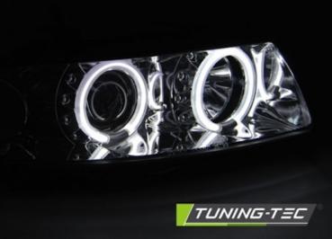 Scheinwerfer CCFL Angel Eyes für Seat Leon 1M / Toledo 1M Bj. 99-06 Chrom
