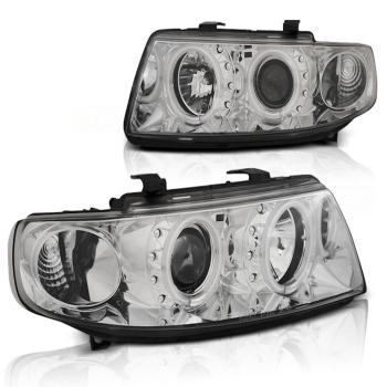 Scheinwerfer CCFL Angel Eyes für Seat Leon 1M / Toledo 1M Bj. 99-06 Chrom