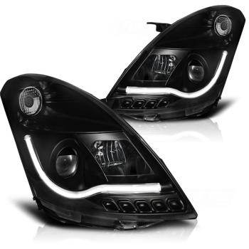 Scheinwerfer LED Tagfahrlicht Optik für Suzuki Swift 5 Bj. 10-16 Schwarz LTI