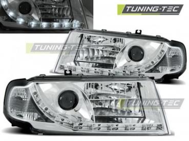 Scheinwerfer LED Tagfahrlicht Optik für Skoda Octavia 1 (1U) Bj. 00-10 Chrom