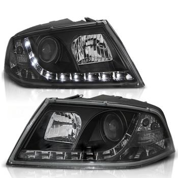 Scheinwerfer LED Tagfahrlicht Optik für Skoda Octavia 2 (1Z) Bj. 04-08 Schwarz