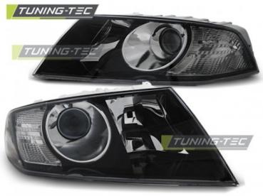 Scheinwerfer Klarglas Projektor für Skoda Octavia 2 (1Z) Bj. 04-08 Schwarz