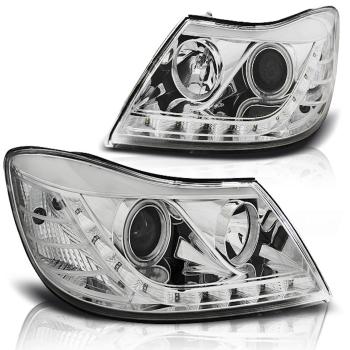 Scheinwerfer LED Tagfahrlicht Optik für Skoda Octavia 2 1Z Facelift 09-12 Chrom