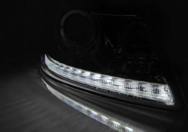 Scheinwerfer LED Tagfahrlicht Optik für Skoda Octavia 2 1Z 09-12 Schwarz